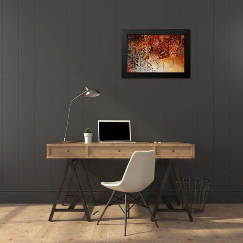 Cascading Leaves Black Modern Wood Framed Art Print by Knutsen, Conrad