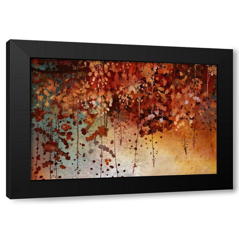 Cascading Leaves Black Modern Wood Framed Art Print with Double Matting by Knutsen, Conrad
