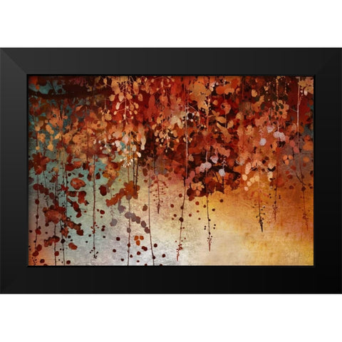 Cascading Leaves Black Modern Wood Framed Art Print by Knutsen, Conrad