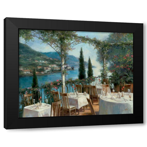 Amalfi Terrace Black Modern Wood Framed Art Print by Chiu, T.C.