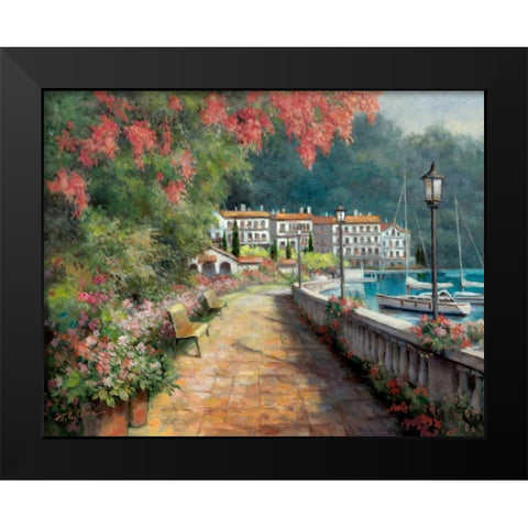 Morning Stroll Black Modern Wood Framed Art Print by Chiu, T.C.
