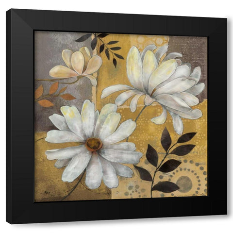 Junes Blooms I Black Modern Wood Framed Art Print with Double Matting by Nan