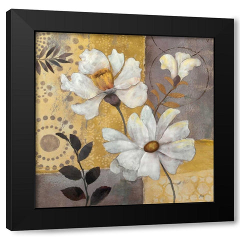 Junes Blooms II Black Modern Wood Framed Art Print with Double Matting by Nan