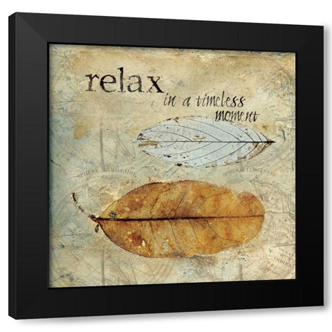 Relax Black Modern Wood Framed Art Print with Double Matting by Robinson, Carol