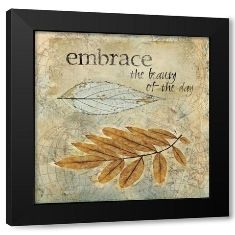 Embrace Black Modern Wood Framed Art Print by Robinson, Carol
