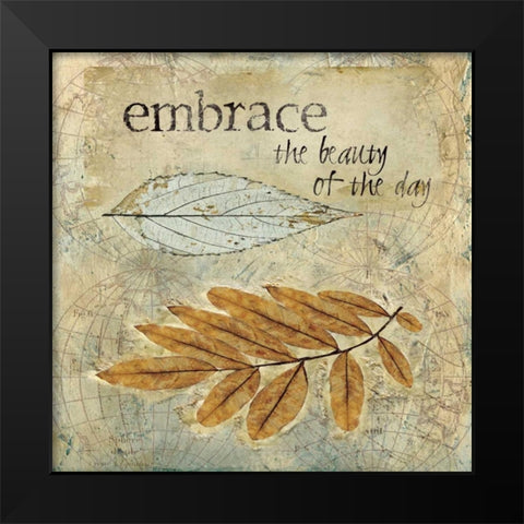 Embrace Black Modern Wood Framed Art Print by Robinson, Carol