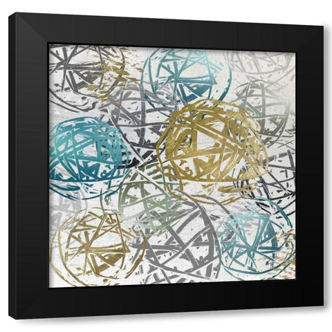 Crazy Circles Black Modern Wood Framed Art Print with Double Matting by Craven, Katrina