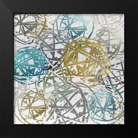Crazy Circles Black Modern Wood Framed Art Print by Craven, Katrina