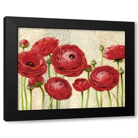 Red Serenity and Lace I Black Modern Wood Framed Art Print by Levashov, Igor
