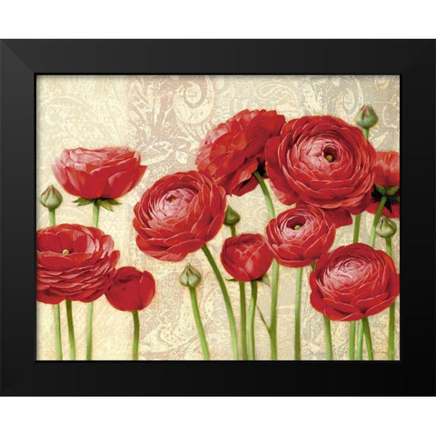 Red Serenity and Lace II Black Modern Wood Framed Art Print by Levashov, Igor