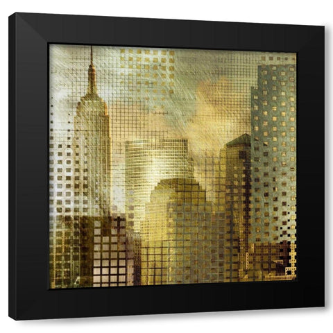 Empire State Building Black Modern Wood Framed Art Print with Double Matting by Craven, Katrina