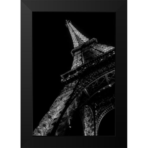 Eiffel Tower Black Modern Wood Framed Art Print by Garbeck, George