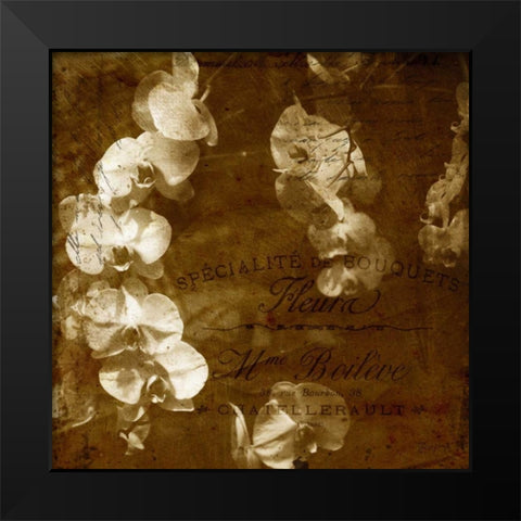 Orchid Black Modern Wood Framed Art Print by Craven, Katrina