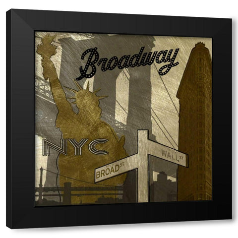 Broadway In Gray Black Modern Wood Framed Art Print with Double Matting by Craven, Katrina
