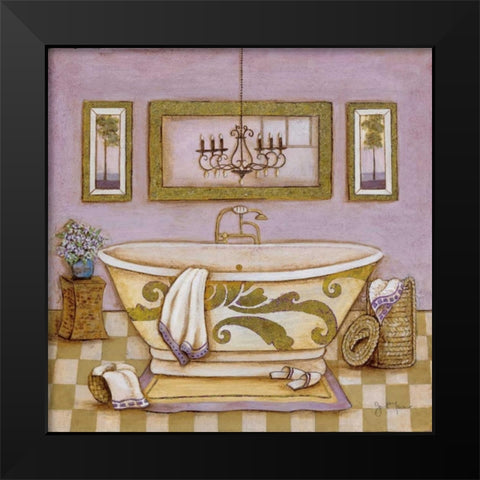 Lavender Bath I Black Modern Wood Framed Art Print by Tava Studios