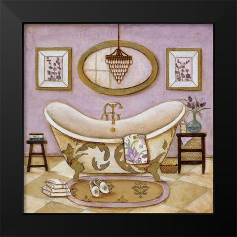 Lavender Bath II Black Modern Wood Framed Art Print by Tava Studios
