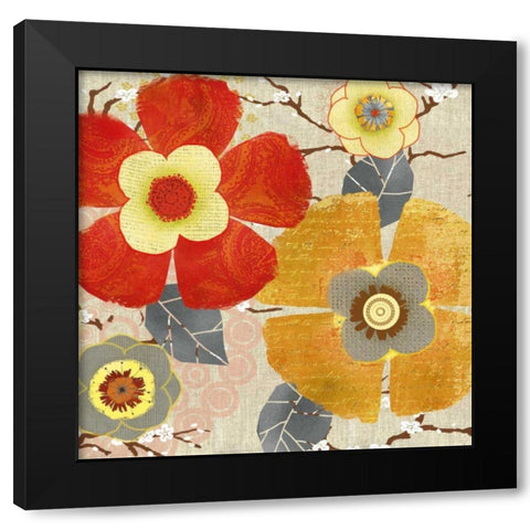 Splash Of SpringIII Black Modern Wood Framed Art Print by Robinson, Carol