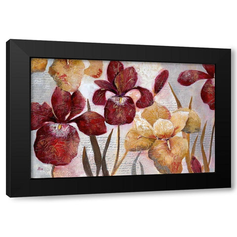 Iris Inspirations Black Modern Wood Framed Art Print with Double Matting by Nan