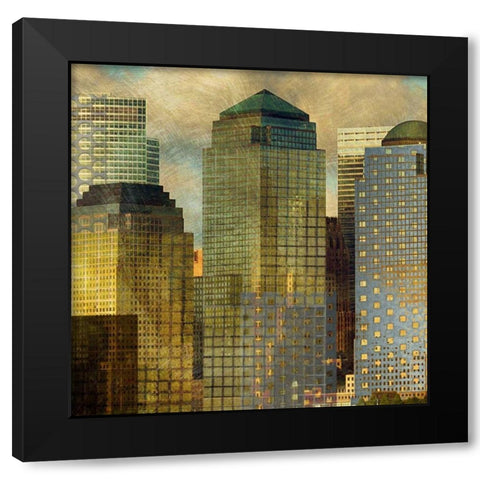 City Segment Black Modern Wood Framed Art Print with Double Matting by Craven, Katrina