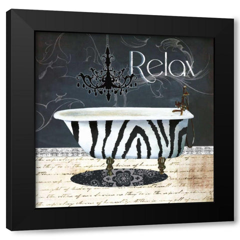 Relax Black Modern Wood Framed Art Print with Double Matting by Robinson, Carol
