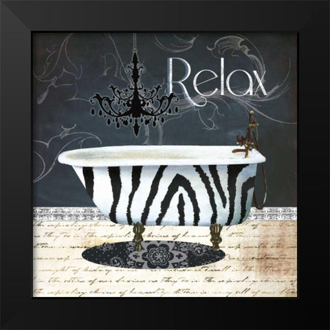 Relax Black Modern Wood Framed Art Print by Robinson, Carol