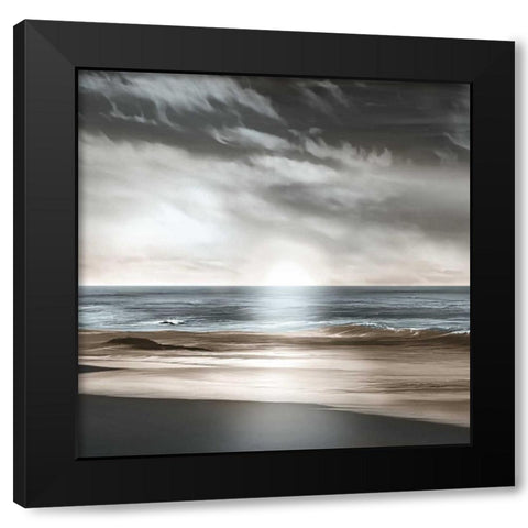 Blue Sea Black Modern Wood Framed Art Print by Calascibetta, Mike