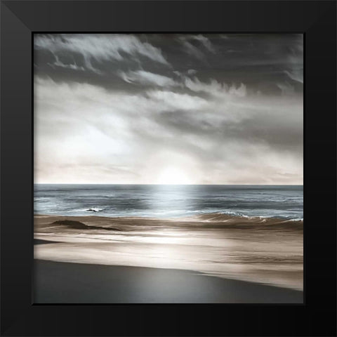 Blue Sea Black Modern Wood Framed Art Print by Calascibetta, Mike