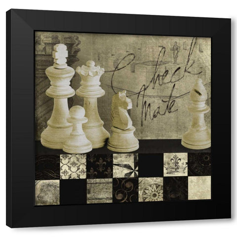Checkmate Black Modern Wood Framed Art Print by Craven, Katrina