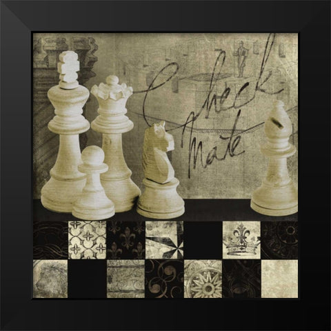 Checkmate Black Modern Wood Framed Art Print by Craven, Katrina