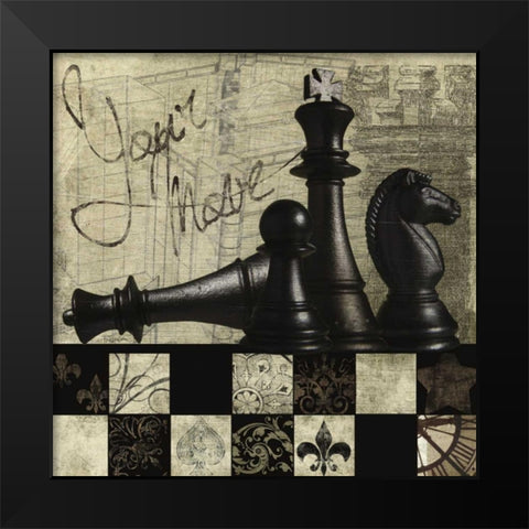 Your Move Black Modern Wood Framed Art Print by Craven, Katrina