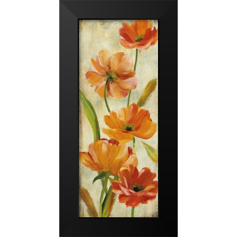 Flower Dance II Black Modern Wood Framed Art Print by Robinson, Carol