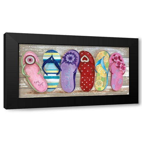 Beach Bum I Black Modern Wood Framed Art Print by Tava Studios