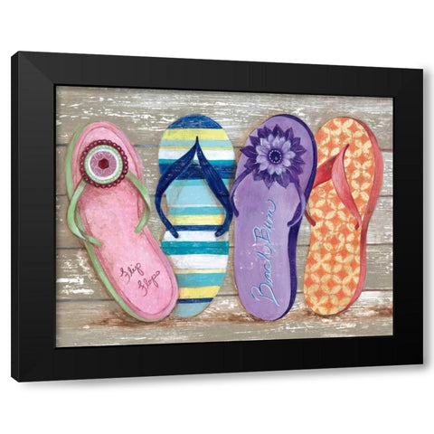 Beach Bum II Black Modern Wood Framed Art Print by Tava Studios