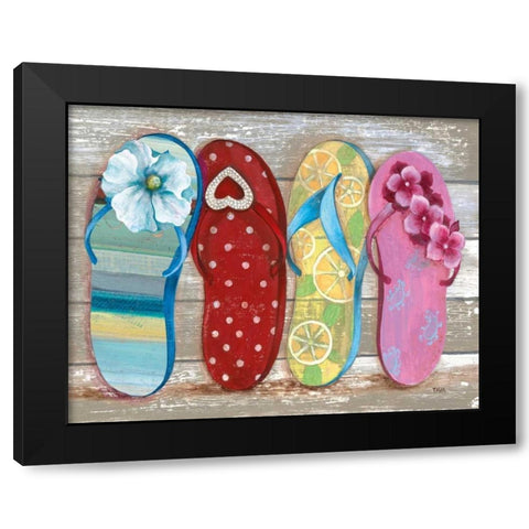 Beach Bum III Black Modern Wood Framed Art Print by Tava Studios
