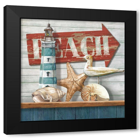 Beach Black Modern Wood Framed Art Print by Knutsen, Conrad