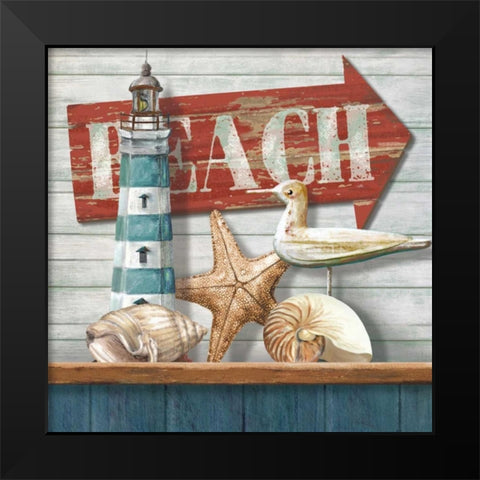Beach Black Modern Wood Framed Art Print by Knutsen, Conrad