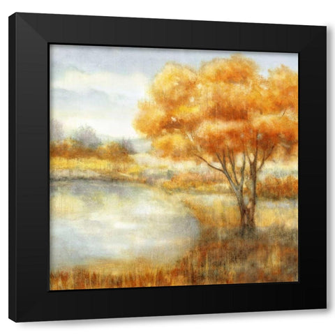 Golden Landscapes Black Modern Wood Framed Art Print by Nan