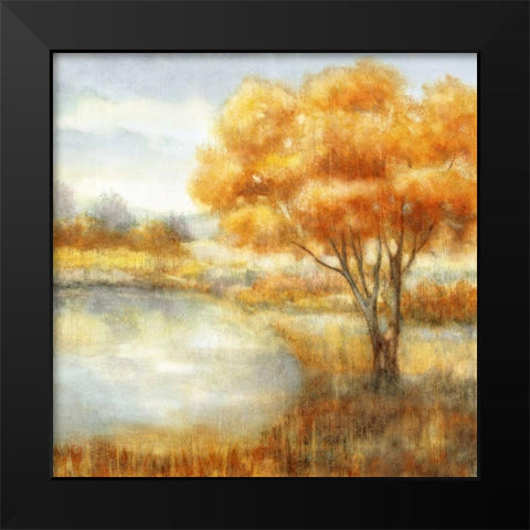 Golden Landscapes Black Modern Wood Framed Art Print by Nan