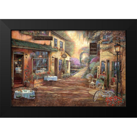 French Town Black Modern Wood Framed Art Print by Manning, Ruane
