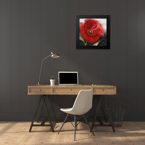 Poppy Perfection I Black Modern Wood Framed Art Print by Knutsen, Conrad