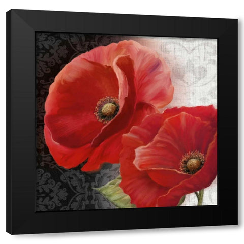 Poppy Perfection II Black Modern Wood Framed Art Print with Double Matting by Knutsen, Conrad