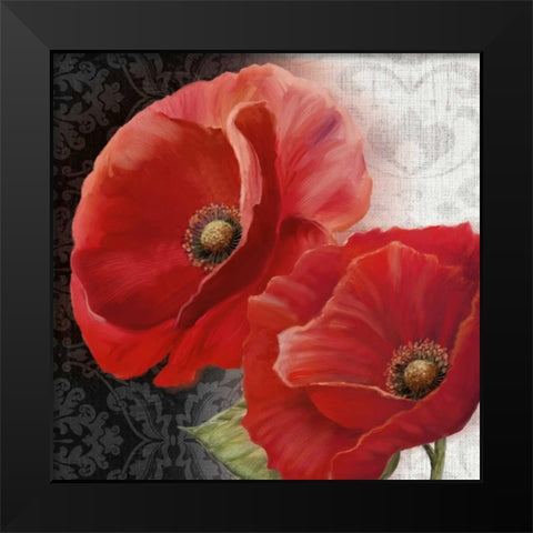 Poppy Perfection II Black Modern Wood Framed Art Print by Knutsen, Conrad