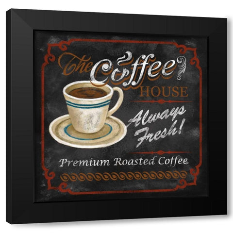 The Coffee House Black Modern Wood Framed Art Print with Double Matting by Knutsen, Conrad