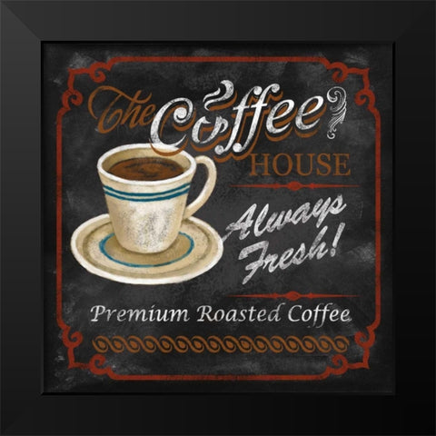 The Coffee House Black Modern Wood Framed Art Print by Knutsen, Conrad