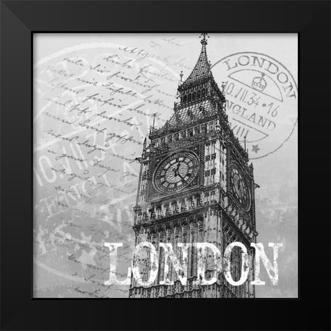 London Black Modern Wood Framed Art Print by Knutsen, Conrad