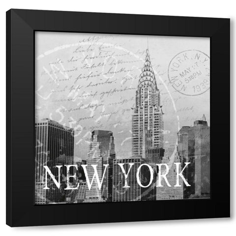 New York Black Modern Wood Framed Art Print with Double Matting by Knutsen, Conrad