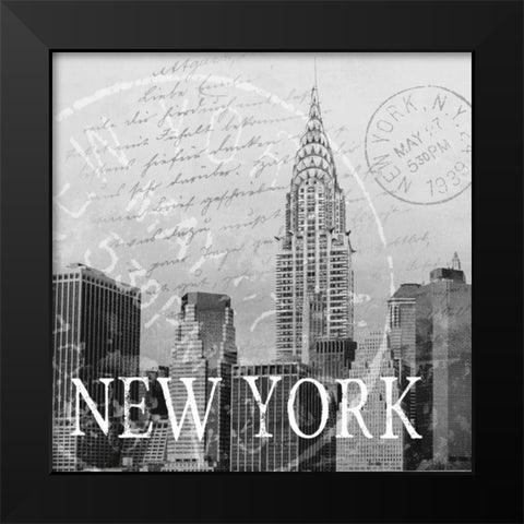 New York Black Modern Wood Framed Art Print by Knutsen, Conrad