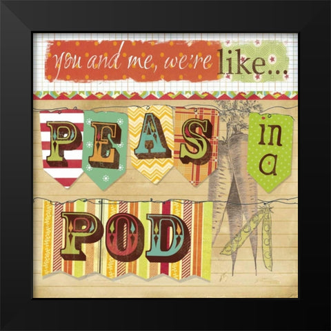 Peas In A Pod Black Modern Wood Framed Art Print by Robinson, Carol