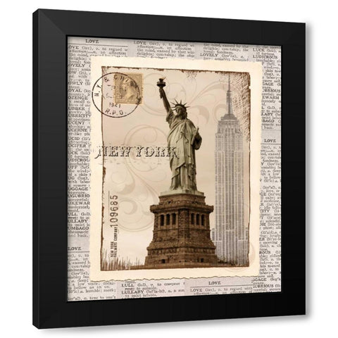 New York Memories Black Modern Wood Framed Art Print by Craven, Katrina