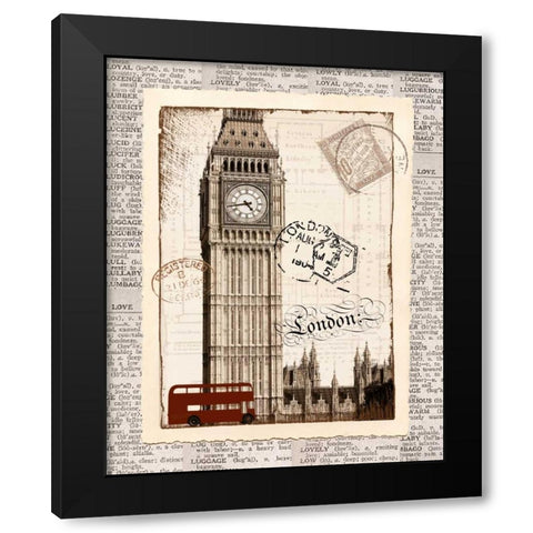 London Memories Black Modern Wood Framed Art Print by Craven, Katrina